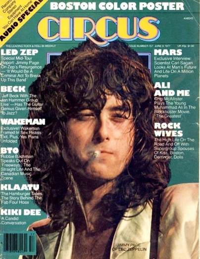 Led Zeppelin Jimmy Page Vintage cover issue CiRCUS Gerald Rothberg founder, editor-publisher